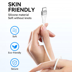 Dauerhaftes elastisches Kabel USB-C-Kabel - USB-C PD 65W 2M weiß