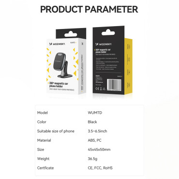 Magnetisk telefonholder på dashbordet i en svart bil
