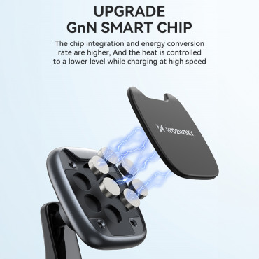 Supporto per telefono magnetico sul cruscotto in una macchina nera