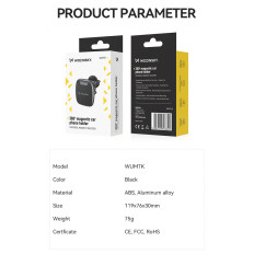 Suporte de telefone magnético em um ar quadriculado em um preto preto