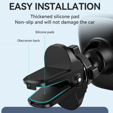 Μαγνητική κάτοχος τηλεφώνου σε έναν καρόνο αέρα σε ένα μαύρο αυτοκίνητο