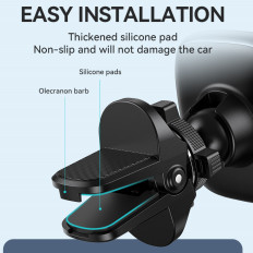 Magnetische telefoonhouder op een geruite lucht in een auto zwart