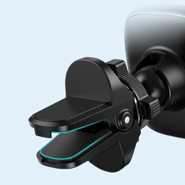 Suporte de telefone magnético em um ar quadriculado em um preto preto