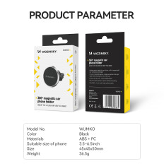 Magneettinen puhelimen pidike mustalla autolla