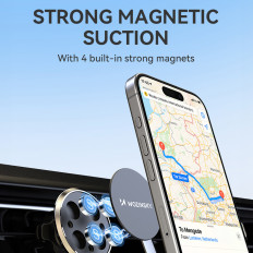 Porte-téléphone magnétique sur une voiture de voiture noire