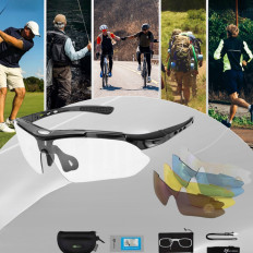 Fahrradbrille polarisieren mit austauschbaren bunten Gläsern eingestellt