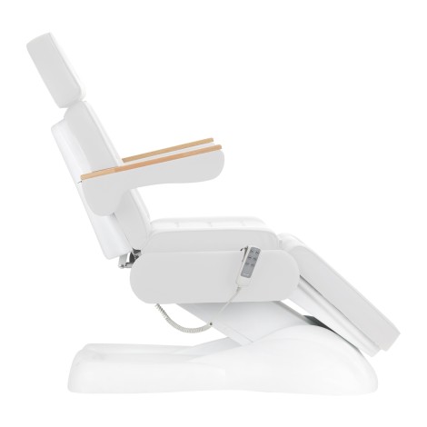 Elektrische cosmetische stoel SILLON Lux 273b 3 motoren wit — zijaanzicht
