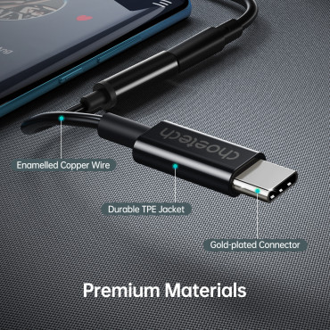 Adapter Adapter USB-C - Jack 3.5mm 11cm svart