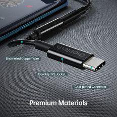 Adapteradapter USB-C - Jack 3.5mm 11cm svart