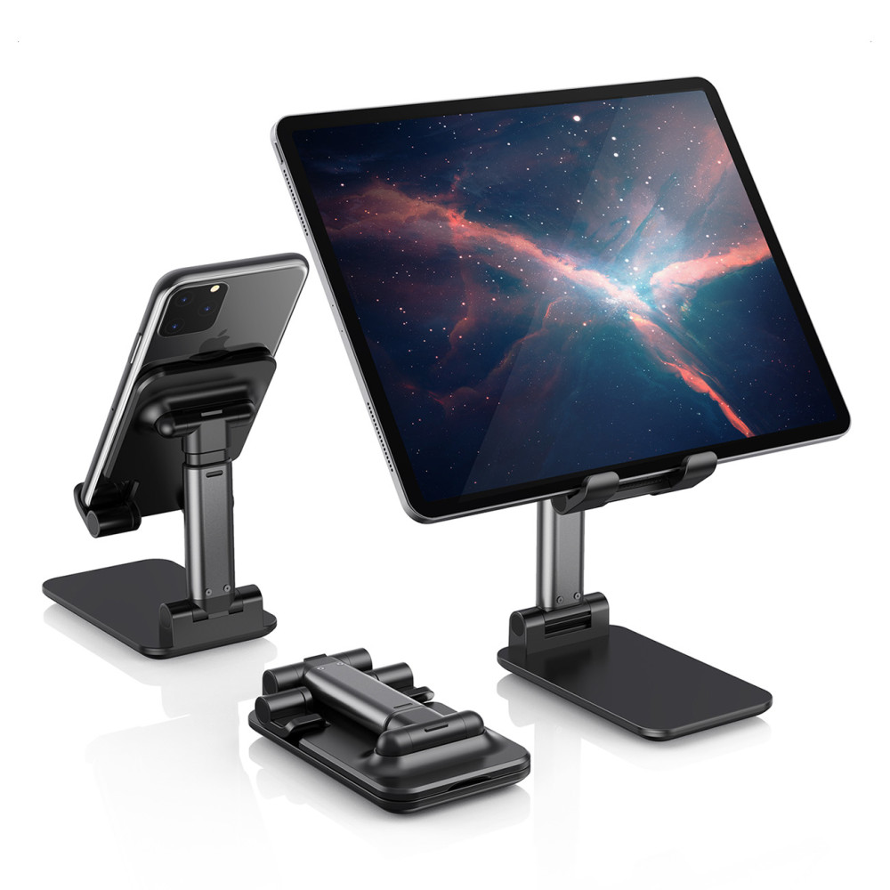 Stand on phone stand or tablet folding black