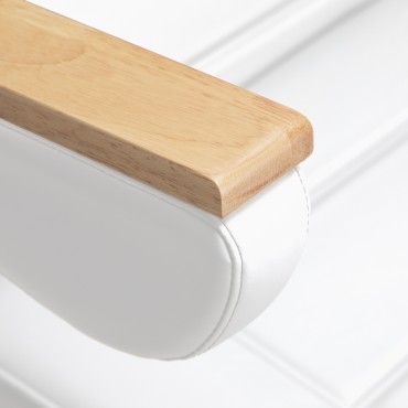 Electric cosmetic chair SILLON Lux 273b 3 motors white — close-up of the armrest
