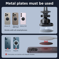 Gestione del telefono della macchina magnetica su un ackered nero
