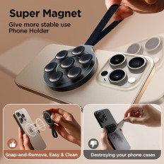 A brilliant magnetic phone holder with black suction cups