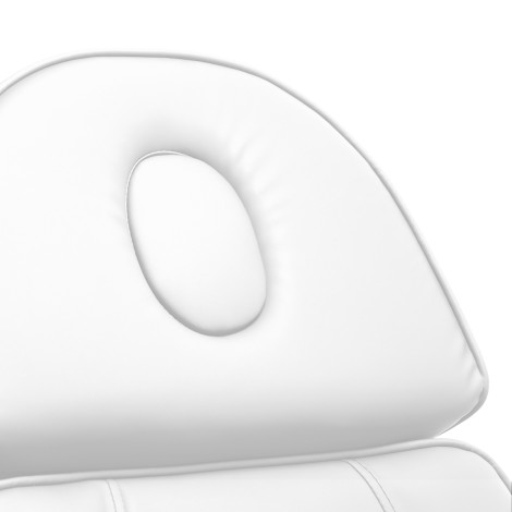 Cadeira Elétrica de Cosmética SILLON Lux 273b 3 Motores Branca — close-up do encosto