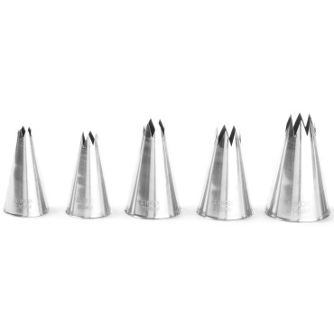 Dicas decorativas para mangas Cones confeitários Carded Set 5pcs. - Hendi 551790