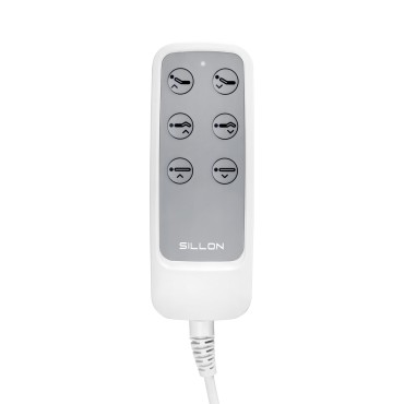 Poltrona cosmetica elettrica SILLON Lux 273b 3 motori bianca — vista frontale