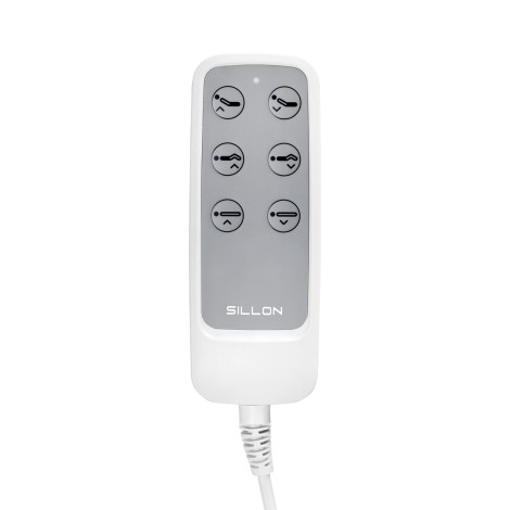 Električna kozmetička stolica SILLON Lux 273b 3 motora bijela — pogled sprijeda