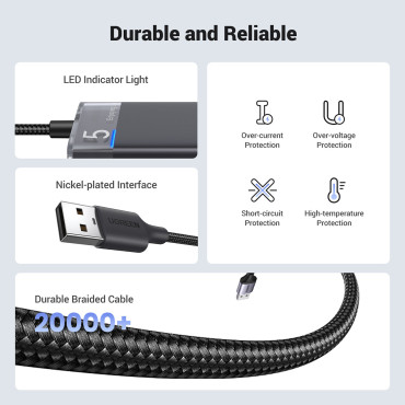 Hubadapter 4x Portrett distributør USB-A 3.0 og USB-A Power Cable Black