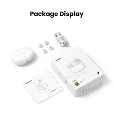 Hitune T6 wireless headphones with ANC function + USB-A - USB-C white cable