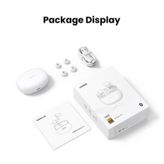 Hitune T6 vezeték nélküli fejhallgatók az ANC funkcióval + USB-A - USB-C fehér kábel