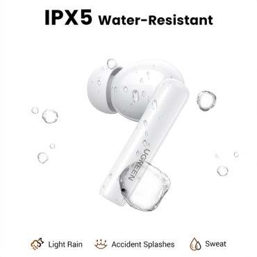 Hitune T6 Ασύρματα ακουστικά με ANC Λειτουργία + USB-A - USB-C Λευκό καλώδιο