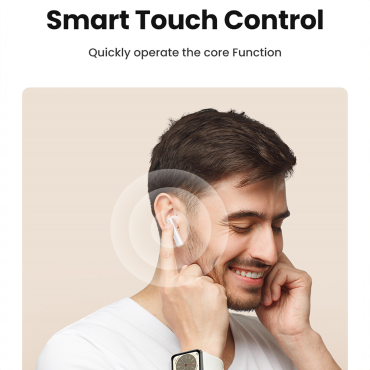 Hitune T6 brezžične slušalke z ANC Function + USB-A - USB-C beli kabel