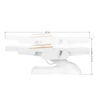 Cadeira Elétrica de Cosmética SILLON Lux 273b 3 Motores Branca — vista lateral