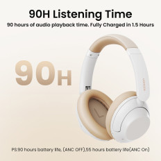 Hitunher max5 fones de ouvido sem fio com uma redução de ruído híbrida ANC branco