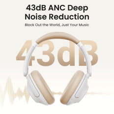 Hitune MAX5 wireless headphones with a hybrid noise reduction ANC white