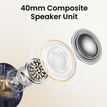 "Hitune Max5" belaidės ausinės su hibridiniu triukšmo mažinimu ANC WHIT