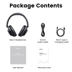 Hitunher max5 fones de ouvido com híbrido sem redução de ruído preto preto