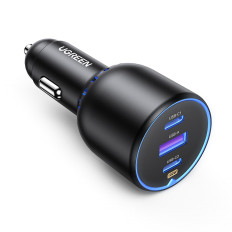 Billaddare 2x USB-C PD och 1x USB-A 130W svart