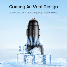 Automobilių įkroviklis 2x USB-C PD ir 1x USB-A 130W juoda