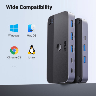 Διακόπτης διακόπτη 2-σε-4 για 2 USB 3.0 + 2Χ USB-A καλώδιο μαύρο