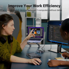 Interruttore interruttore 2-in-4 per 2 USB 3.0 + 2x USB-Un cavo nero