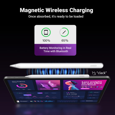 Kaklarota iPad tabletes ar bezvadu lādēšanu balts