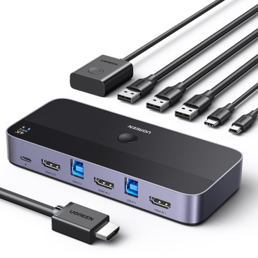 2in1 Switch HDMI / USB-A / USB-B / USB-C / MicroUsb Preto