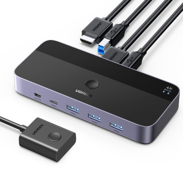 2in1 HDMI Slēdzis / USB-A / USB-B / USB-C / Microusb Black