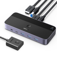2in1 Interruttore HDMI / USB-A / USB-B / USB-C / MicroUSB nero