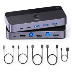 2in1 διακόπτης HDMI / USB-A / USB-B / USB-C / MICROUSB Μαύρο