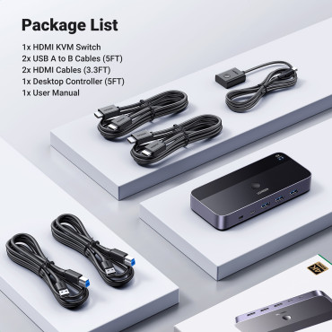 2in1 Switch HDMI / USB-A / USB-B / USB-C / MicroUsb Preto