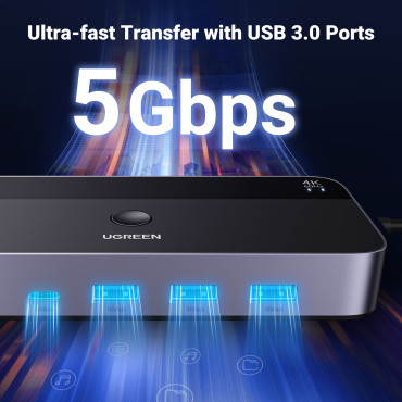 2in1 HDMI Slēdzis / USB-A / USB-B / USB-C / Microusb Black