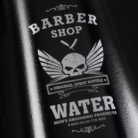 BARBER SPRAY PRO BLACK — gros plan étiquette