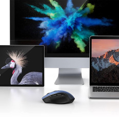 Ακρίβεια USB 2.4GHz Bluetooth 5.0 Οπτικό 4000 DPI μπλε