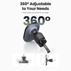 Supporto per auto per un telefono magnetico su un ventilatore nero