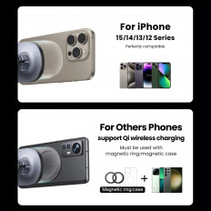 Supporto per auto per un telefono magnetico su un ventilatore nero