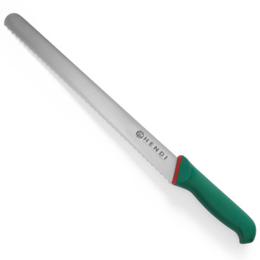 Coltello per pane e pane serrato Lunghezza linea verde 415mm - Hendi 843895