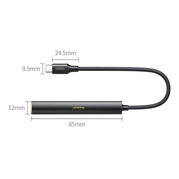 Audio audio Adprovement USB-C adapteris Mini Jack 3.5mm Black