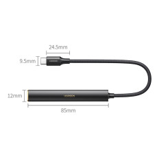 Audio audio Adprovement USB-C adapteris Mini Jack 3.5mm Black