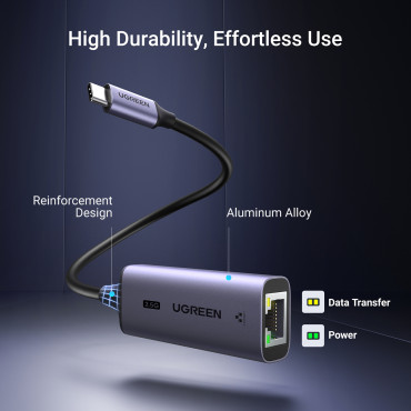 Adaptérová sieť Ethernet USB-C - RJ45 2.5G GRAY